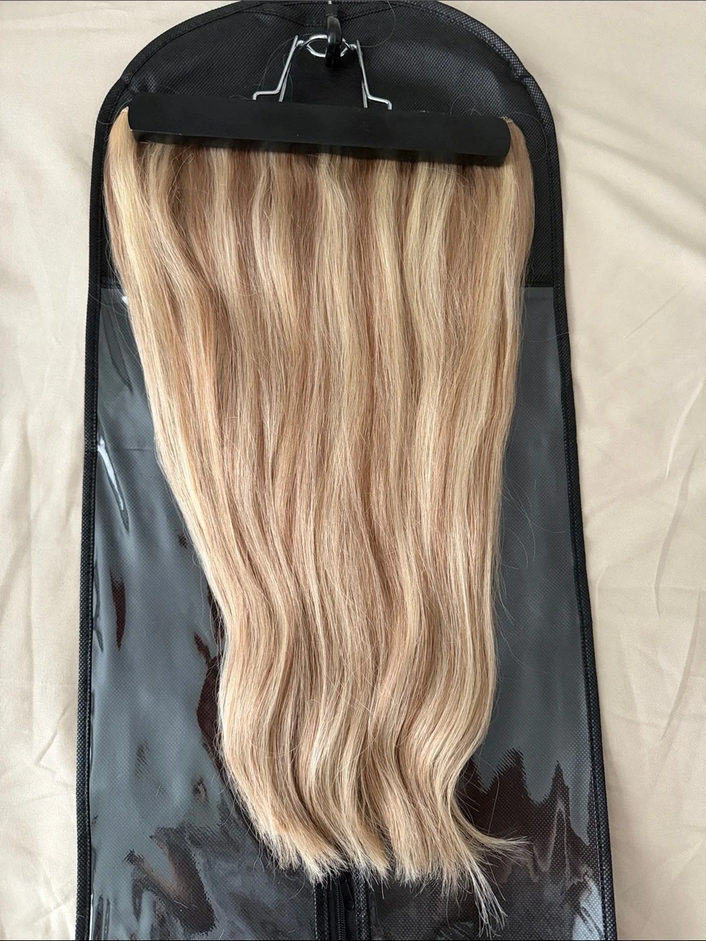 Blonde Clip-In Halo Human Hair Extensions - Natural Light Blonde 17”